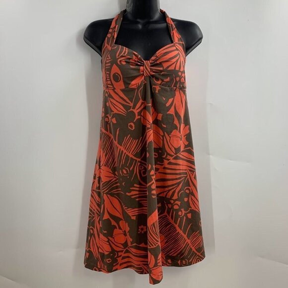 Tommy Bahama Women's Tropical Floral Hawaii Cotton Flowy Halter Dress Size‎ S - Picture 1 of 13